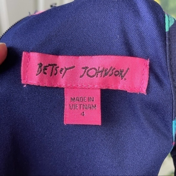 BETSY JOHNSON Navy Floral Shift Dress 4 - Picture 13 of 15